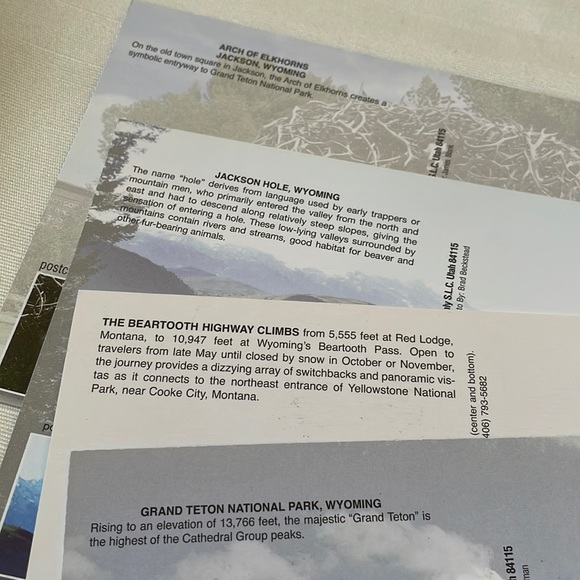 Set of 4 post cards unused new travel Wyoming national park - Picture 7 of 8